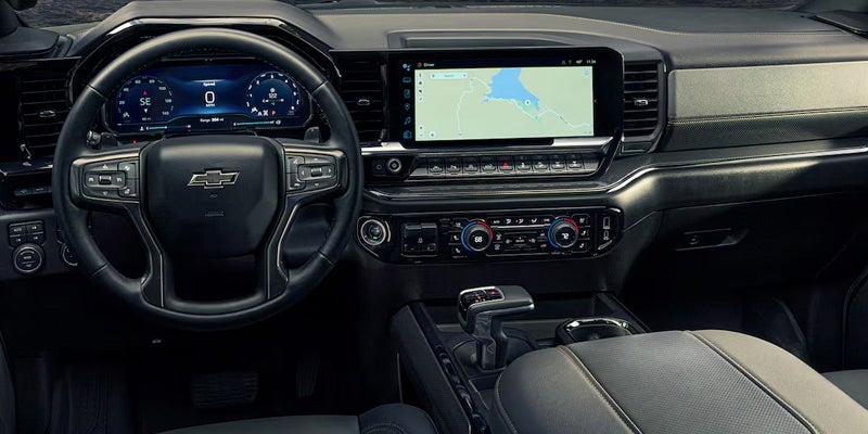 Interior view of the 2025 Chevy Silverado 1500 display